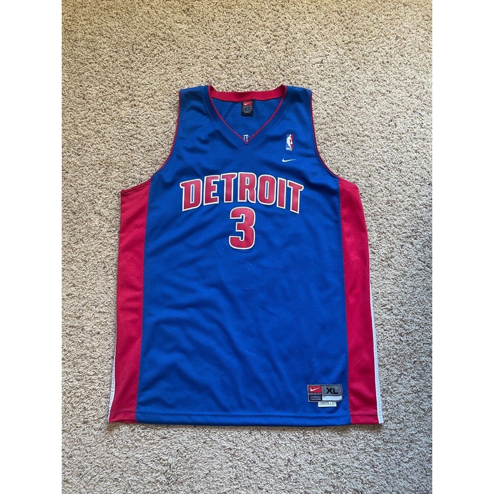Vintage Nike NBA Detroit Pistons Ben Wallace Authentic Mens Jersey Size XL #3